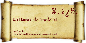 Waltman Árpád névjegykártya